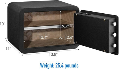 Tenamic Biometric Fingerprint Safe Box 0.85 Cubic Feet Fireproof Waterproof