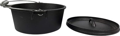 Pre-Seasoned Cast Iron Camp Dutch Oven, 4.1 qt, including Lid Lifter, Lid Stand and Silicone Handle Holders