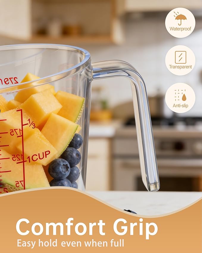 Measuring Cups, Plastic Measuring Cups Set of 3-1000ml, 300ml
