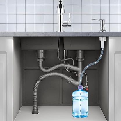 GAGALIFE Kitchen Sink Soap Dispenser Chrome, Under Sink Soap Dispenser