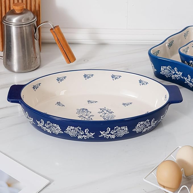 Wisenvoy Casserole Dish Baking Dish Ceramic Au Gratin Baking Dish Lasagna Pan