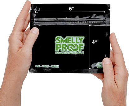 10pk 4-MIL Thick HEAVY DUTY Smelly Proof Reusable Bags Black, USA-Made, Reusable Food Storage Bags, Sandwich Bags, Reusable Freezer Bags, Non-Silicone Bags, 10 x Reusable Bag, 6" x 4"