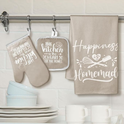 Sratte 6 Pcs Kitchen Decor Accessories Set Farmhouse Towels Pot Holders Oven