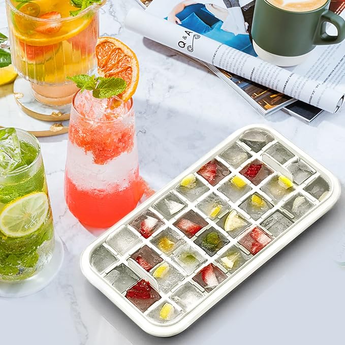 Ice Cube Tray with Lid and Bin, 2 Pack