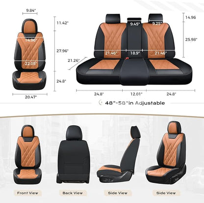 Coverado Car Seat Covers, Front Covers for Cars, Car Seat Cover Front Seats, Automotive Seat Cover, Waterproof, Leather Car Seat Cushion, Universal Interior Covers Seat Protectors for Most Cars