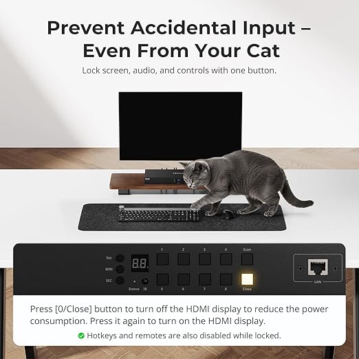 TESmart USB 3.0 HDMI KVM Switch 8 Port 4K@60Hz, 8X1 Rackmount KVM