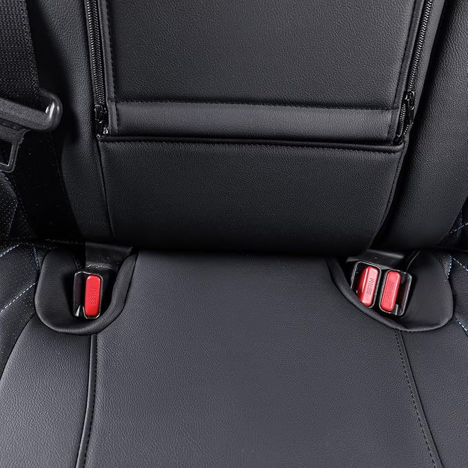 EKR Corolla Car Seat Covers Full Set Custom Fit for Toyota Corolla 2020 2021 2022 XSE/XSE Apex,Leather Car Seat Cover-Faux Leather(Black with Blue Trim)