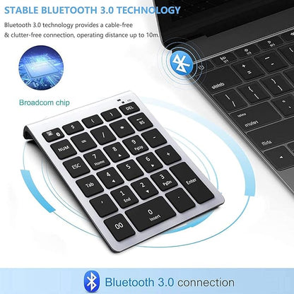 Lekvey Bluetooth Number Pad, 10 Keys Numeric Keypad Portable Wireless Bluetooth