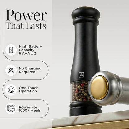 Electric Salt and Pepper Grinder Set