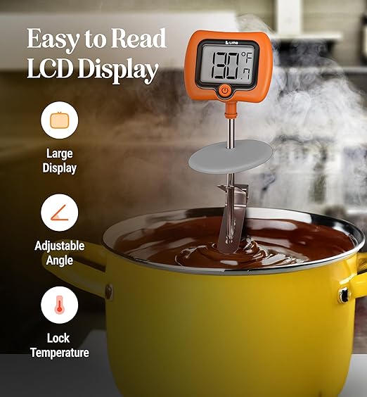 Digital Candy Thermometer with Pot Clip, Instant Read Kitchen Thermometer