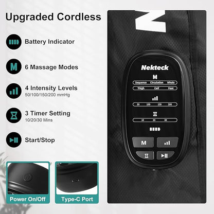Nekteck Cordless Leg Compression Massager, FSA Eligible Massage Tools