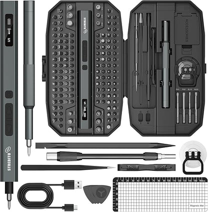 STREBITO Mini Electric Screwdriver Upgraded 155 in 1 Electric Precision