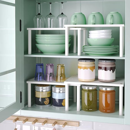 VERTORGAN Cabinet Organizer Shelf, Kitchen Counter Shelves, Bamboo Spice Rack