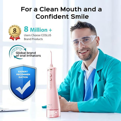 COSLUS Portable Water Flosser for Teeth: 10 Pressure Settings Professional