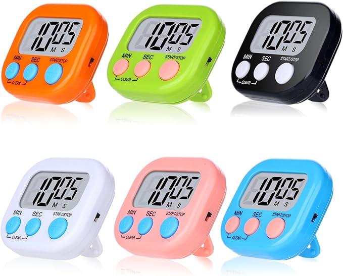 Mwellewm Kitchen Timer 6 Packs Digital Timers