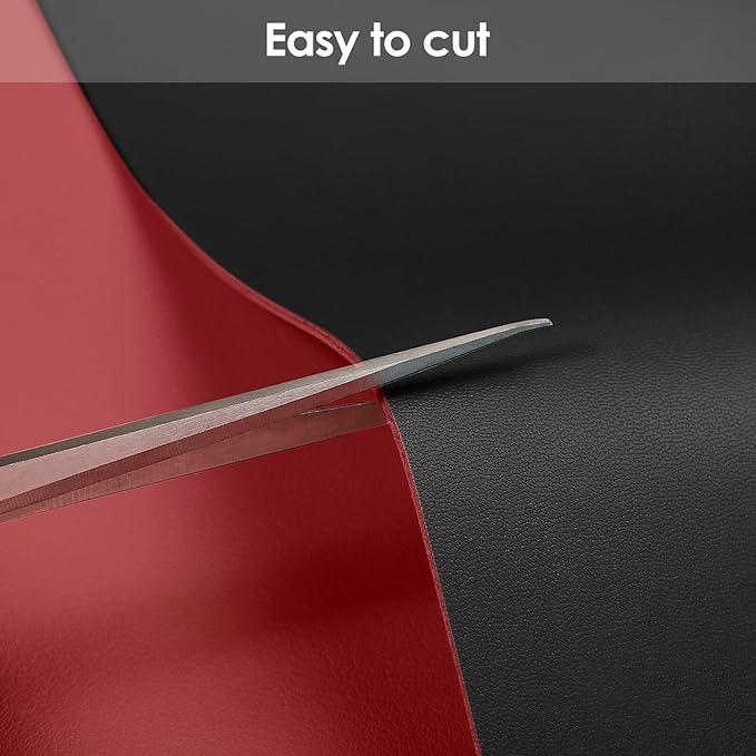 Leather Table Cover,1.8mm Thick,40x40 Inch Table Protector,Table Protector for Dining Room Table,Dining Table Cover,Table Cover Protector.(Black+Wine Red,40x40)