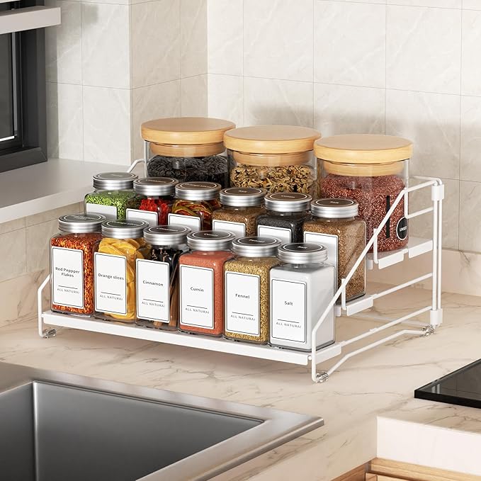 BOIVSHI Tiered Spice Rack, 4 Tier Spice Shelf Organizer