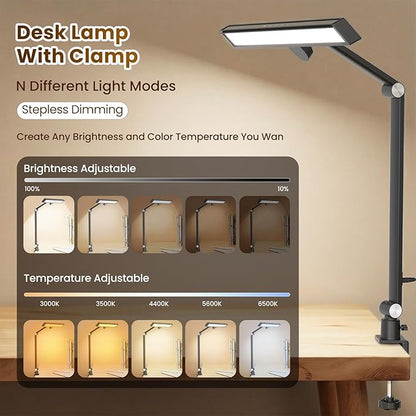 LIONVISON Desk Lamps for Home Office: 2 in 1 Eye-Caring Modern LED Desk Lamp