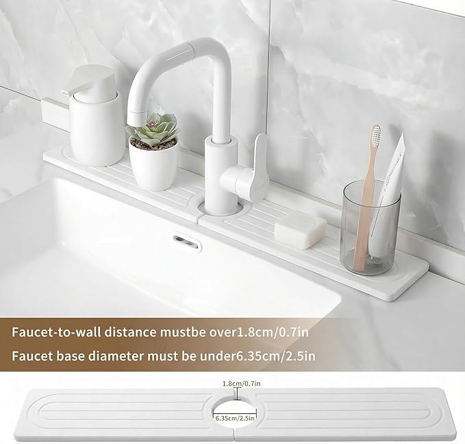 Faucet Mat for Kitchen Sink -Diatomite Stone Drying Mat for Kitchen Counter &