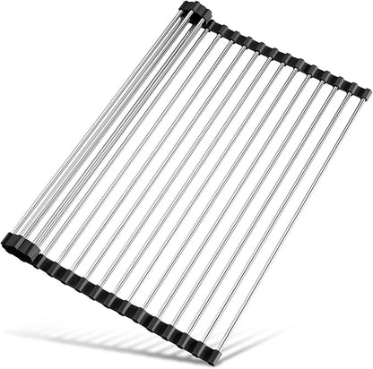 Tomorotec 17.7" x 12.5" Roll Up Dish Drying Rack Over Sink Drying Rack Sink
