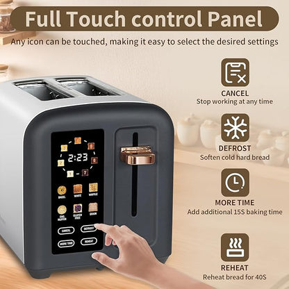 SEEDEEM Toaster 2 Slice, Full Touch Control Stainless Toaster, LCD Display