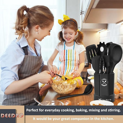 Silicone Kitchen Utensils Set, 16-Piece Silicone Cooking Utensils by Deedro