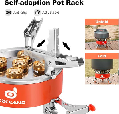 Odoland 9000W Portable Camping Stove Lightweight Camp Stove Collapsible Backpacking Stove with EVA Box for Outdoor Camping Cooking Hiking and Picnic