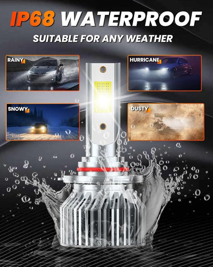 Fit for 2013 2014 2015 2016 Nissan Pathfinder High Beam Low Beam Fog Light Bulbs Combo,6500K Safety Bright White,Enhanced Visibility Upgrade With Fan,Plug and Play,IP68 6-Pack