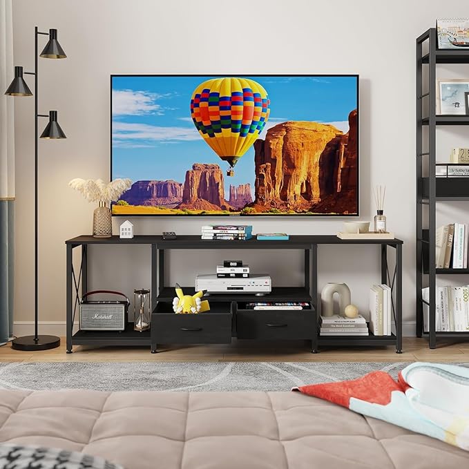 GYIIYUO TV Stand with Fabric Drawer