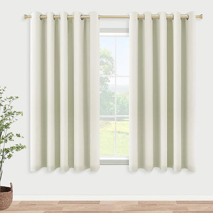 KOUFALL Small Window Curtains 45 Inch Length