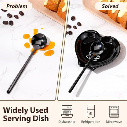 FoldTier 2 Pcs Ceramic Coffee Spoon Rest