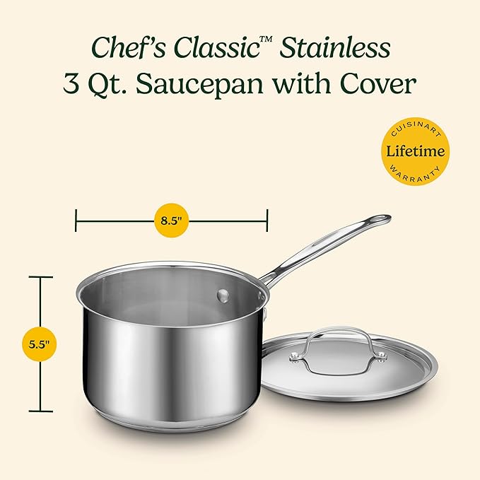 Cuisinart 7193-20P Chef's Classic Stainless 3-Quart Cook and Pour Saucepan