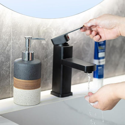 Dish Soap Dispenser Set with Silicone Funnel, Hand Soap, Body Wash, Ceramic