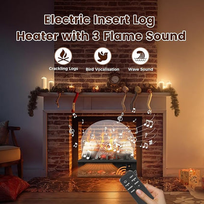 21" Freestanding Electric Fireplace Log Set