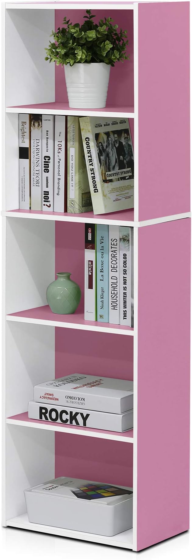 Furinno LUDER Book Shelf, 5-Tier Bookshelf, Bookcase