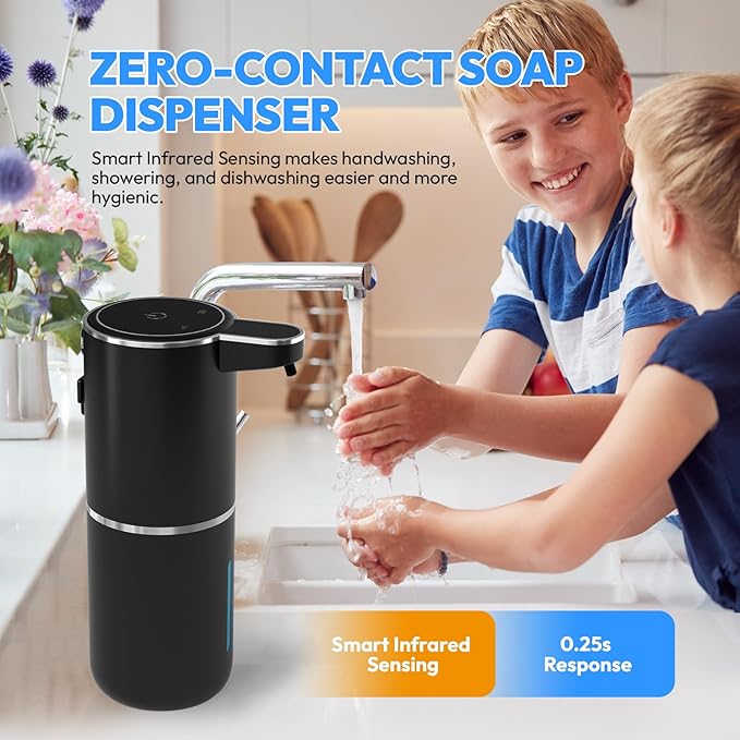 2 Pack Automatic Soap Dispenser Touchless, Liquid Hand Soap Dispenser 12.8oz