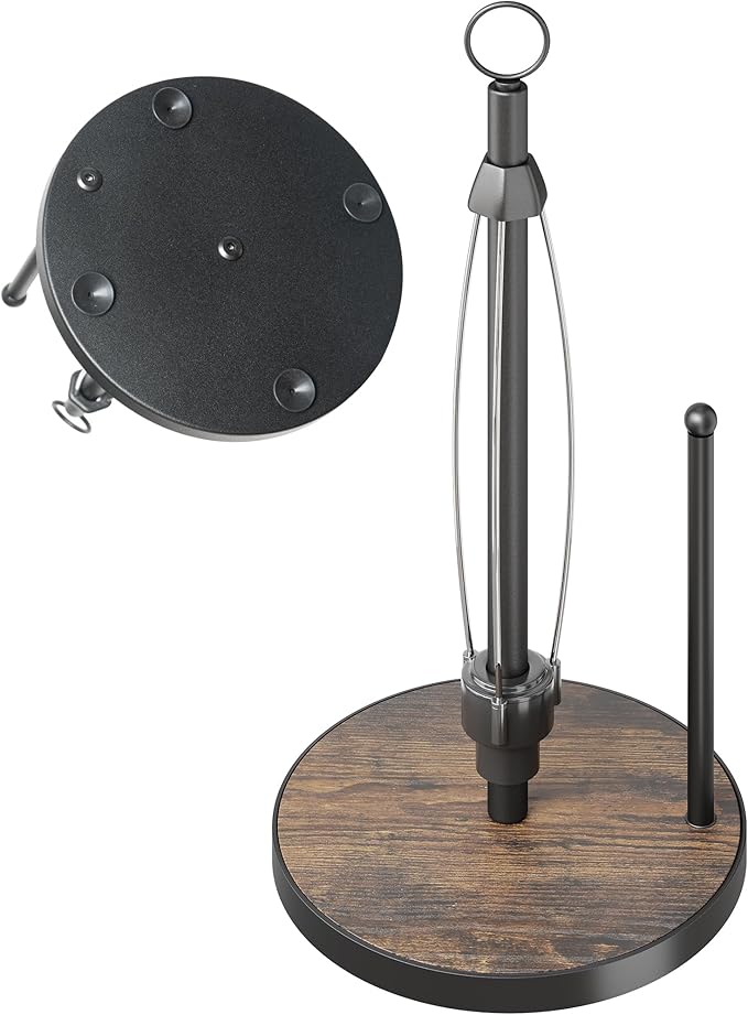 OROPY One-Hand Tear Paper Towel Holder Countertop, Farmhouse Wood Paper Towel