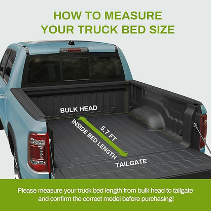 AUTOSAVER88 Soft Tri-fold Truck Bed Tonneau Cover Compatible with 2009-2026 Dodge Ram 1500 (Incl. Classic & New) 5.7ft Bed Without Rambox