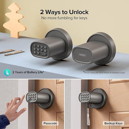ThorBolt Door Lock Knob with Keypad Keyless Entry Door Knob Electric Coded