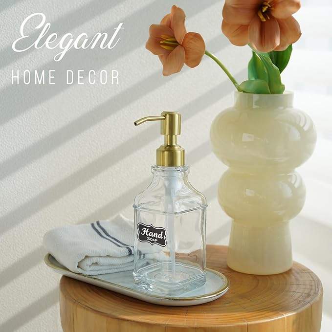 JASAI Antique Square Glass Soap Dispenser
