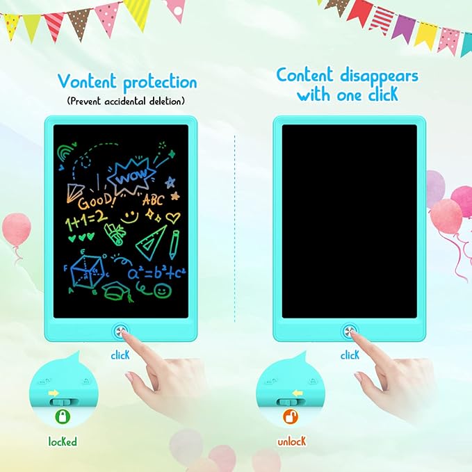 LCD Writing Tablet Doodle Board,12.5 inch Colorful Drawing Pad,Electronic Drawing Tablet, Drawing Pads,Travel Gifts for Kids Ages 3 4 5 6 7 8 Year Old Girls Boys (Blue)