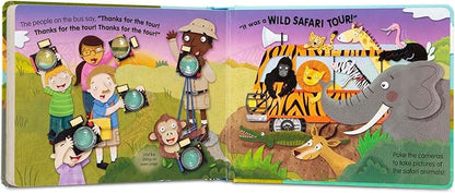 Melissa & Doug Children's Book - Poke-A-Dot: The Wheels on the Bus Wild Safari (Board Book with Buttons to Pop)