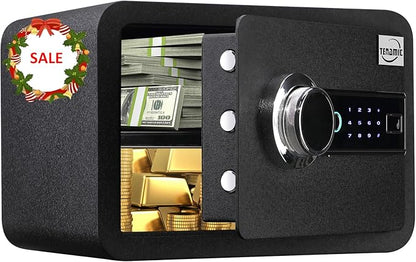 Tenamic Biometric Fingerprint Safe Box 0.85 Cubic Feet Fireproof Waterproof