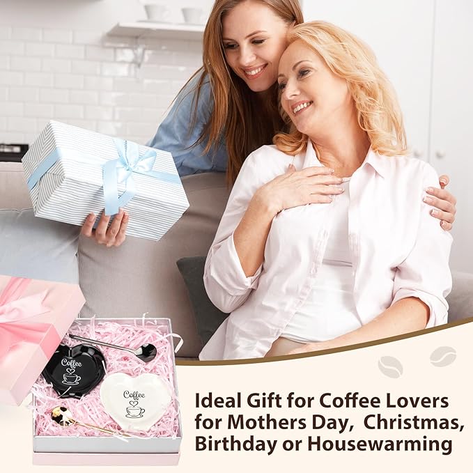 FoldTier 2 Pcs Ceramic Coffee Spoon Rest