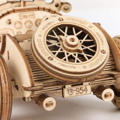 ROKR 3D Wooden Puzzle for Adults Mechanical Car Model-DIY Building Vehicle Kits-Brain Teaser Toys-Gift for Men Women on Birthday/Christmas Day(Grand Prix Car)
