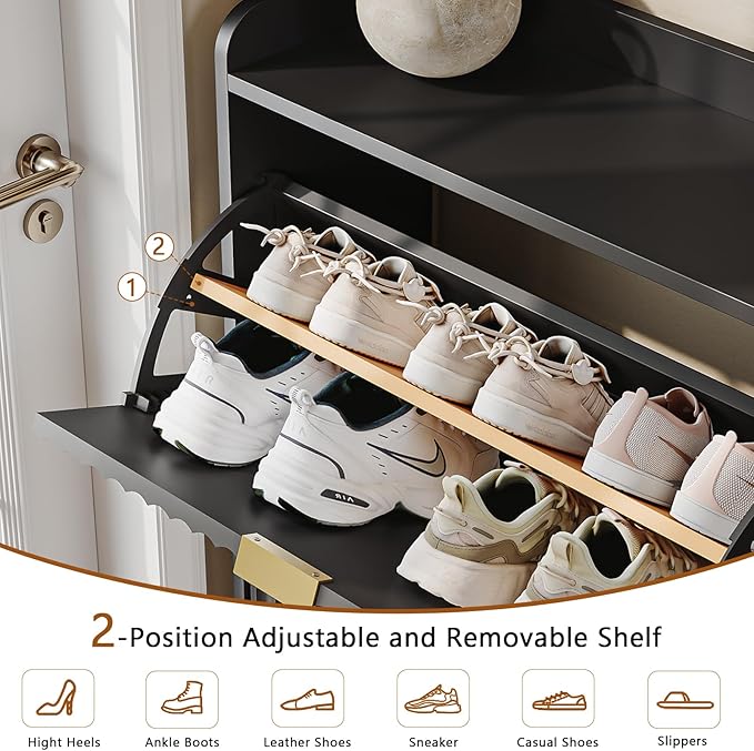 CHUWELL Fluted Shoe Cabinet Storage