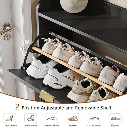 CHUWELL Fluted Shoe Cabinet Storage
