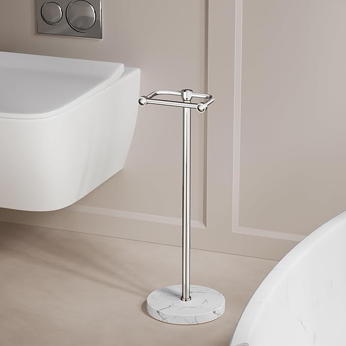 RARXTR Toilet Paper Holder Stand, Bathroom Free Standing Toilet Paper Stand