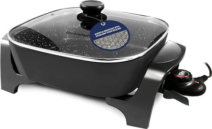 Elite Gourmet EG6201 Extra Deep 12"x12"x3.2" Scratch Resistant Dishwasher Safe