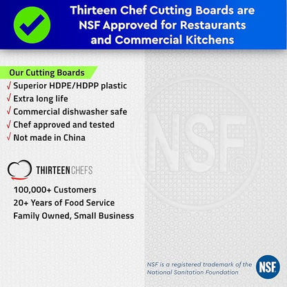 Thirteen Chefs Extra Large 24 x 18 Plastic Cutting Board